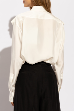 Tシャツ・カットソー Burberry SS24 White silk shirt (8087449 A1454) Black caps Burberry | White Silk shirt Burberry